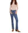 Charlie B Embroidered Insert Bootcut Jean In Medium Blue In Blue