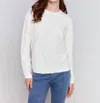 Charlie B Embroidered Round Hem Sweater In Ecru In White