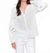 Charlie B Embroidery Button-front Blouse In White