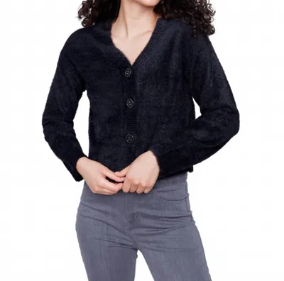 Charlie B Eyelash Yarn Sweater In Black