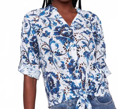 Charlie B Eyelet Top In Delphinium In Blue