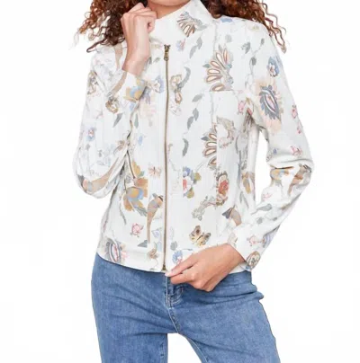 Charlie B Fall Floral Jacket In Cashmere In White