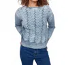 Charlie B Fancy Stitch Crew Neck Sweater In Denim In Blue