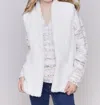 Charlie B Faux Fur Vest In Ecru In White