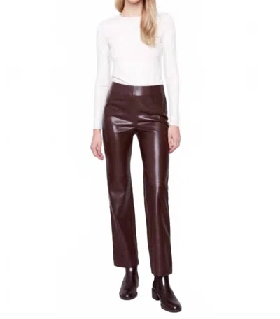 Charlie B Faux Leather Pull-on Pants In Cabernet In Multi