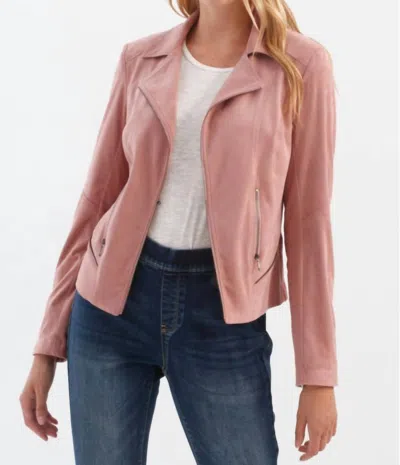 Charlie B Faux Suede Jacket In Rosewood In Pink