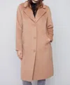 Charlie B Faux Wool Melton Tailored Coat In Truffle In Multi