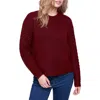 Charlie B Fishnet Pullover Sweater In Cabernet In Red