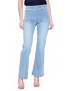 Charlie B Flare Pants With Decorative Buttons In Light Blue In Blue