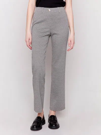 Charlie B Flare Plaid Pull On Pants In Truffle In Multi