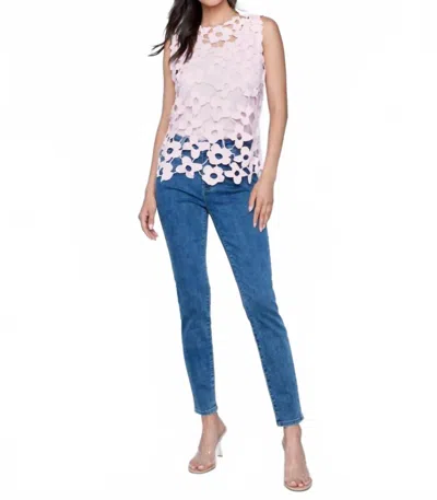 Charlie B Floral Crochet Sleeveless Top In Petal In Multi