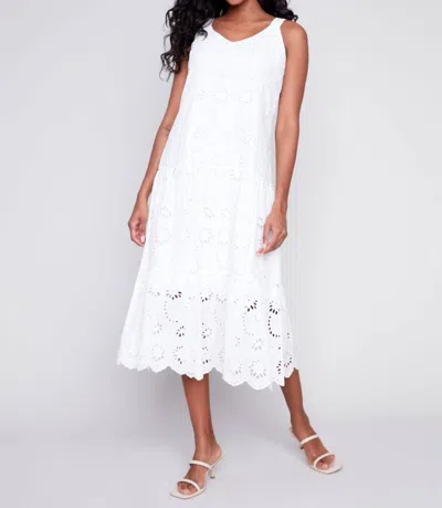 Charlie B Floral Eyelet Maxi Dress In White