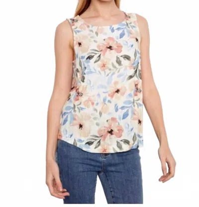 Charlie B Floral Printed Linen Blouse In Multi