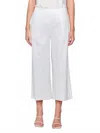 Charlie B Foil Linen Blend Cropped Pull-on Pants In Champagne In White