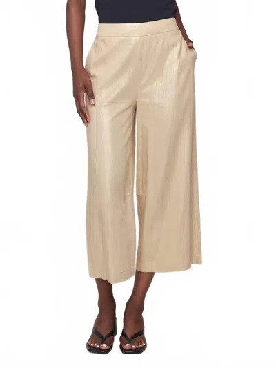 Charlie B Foil Linen Pants In Gold In Neutral