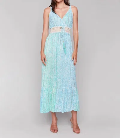 Charlie B Foil Ombre Tiered Maxi Dress In Lagoon