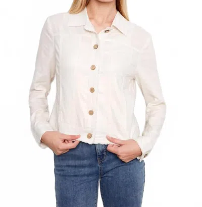 Charlie B Foiled Linen Blend Jacket In Champagne In Neutral