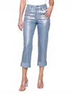 Charlie B Foiled Straight Leg Jeans In Bleach Blue In Blue