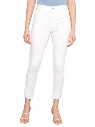 Charlie B Frayed Hem Twill Jean In White