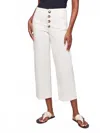 Charlie B Front Button-fly Crop Twill Pants In Natural