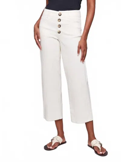 Charlie B Front Button-fly Crop Twill Pants In Natural