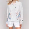 Charlie B Front Pocket Floral Jacket In Supernova In White