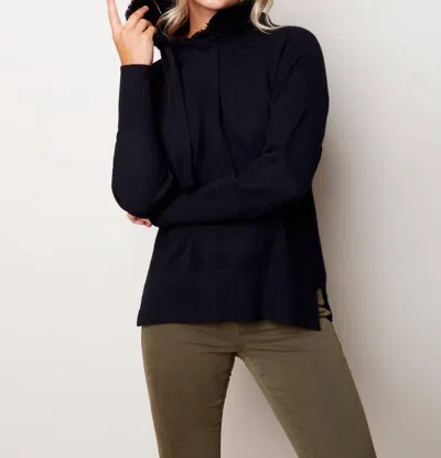 Charlie B Frost Hoodie Sweater With Side Details In Black