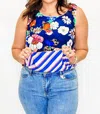 Charlie B Gardenia Reversible Cami Top In Navy