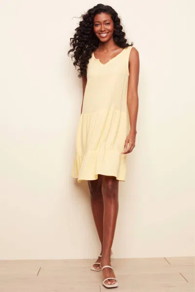 Charlie B Gauze Tiered Dress In Pineapple In Brown