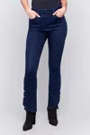 CHARLIE B GEM BUTTONS JEANS IN BLUE BLACK