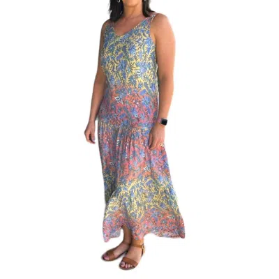 Charlie B Glorious Maxi Sundress In Ombre Yellow And Red In Blue
