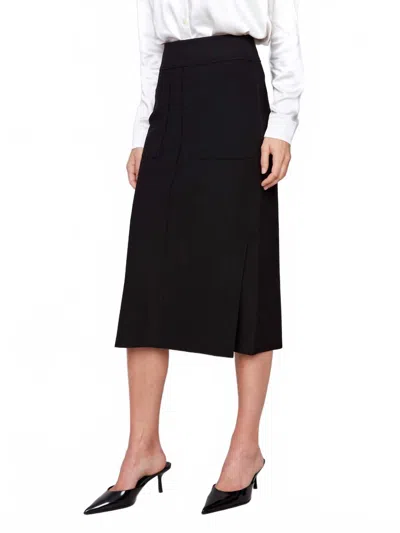 Charlie B Gutsy Crepe Knee Length Skirt In Black