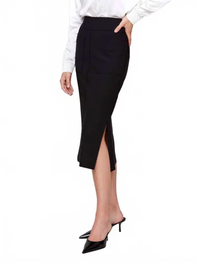 Charlie B Gutsy Crepe Skirt With Front Patch Pockets In Black