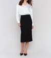 Charlie B Gutsy Crepe Skirt With Patch Pockets In Black In Black