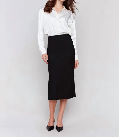 Charlie B Gutsy Crepe Skirt With Patch Pockets In Black
