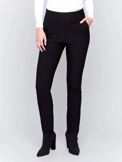 Charlie B Gutsy Crepe Slim Dressy Pant In Black