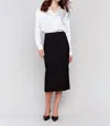Charlie B Gutsy Crepe Skirt With Patch Pockets In Black In Black
