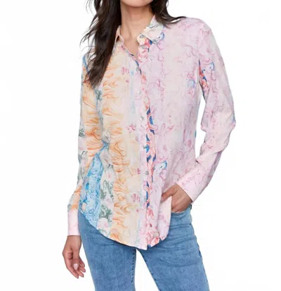 Charlie B Hannah Button-down Blouse In Multi In Pink