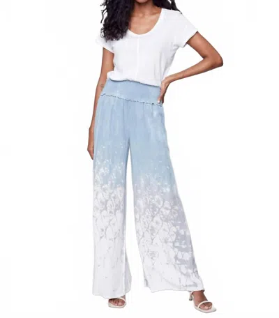 Charlie B High Rise Wide Leg Pant In Cerulean In Blue
