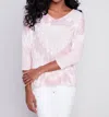 CHARLIE B I HEART YOU LONG SLEEVE TOP IN PINK