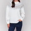 Charlie B Jacquard Knit Ski Sweater In Natural In White