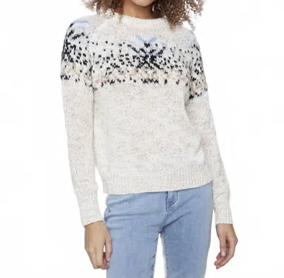 Charlie B Jacquard Knit Sweater In Ecru In White