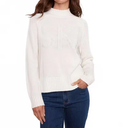 Charlie B Jacquard Mock Neck Ski Sweater In Ecru In White