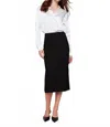 Charlie B Knee-length Skirt With Side Slits And Pockets In Black In Black