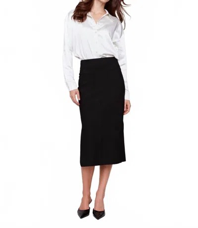 CHARLIE B KNEE-LENGTH SKIRT WITH SIDE SLITS AND POCKETS IN BLACK