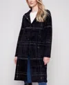 Charlie B Knit Coatigan With Patch Pockets In Dark In Blue