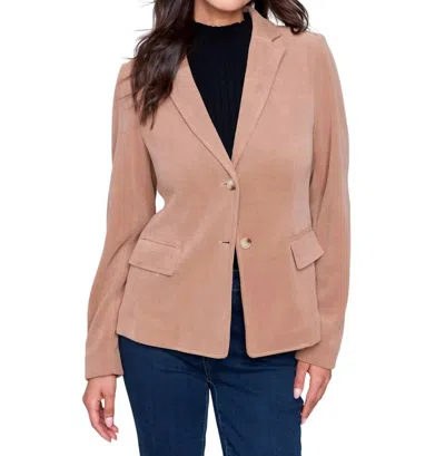Charlie B Knit Corduroy Dressy Jacket In Truffle In Neutral
