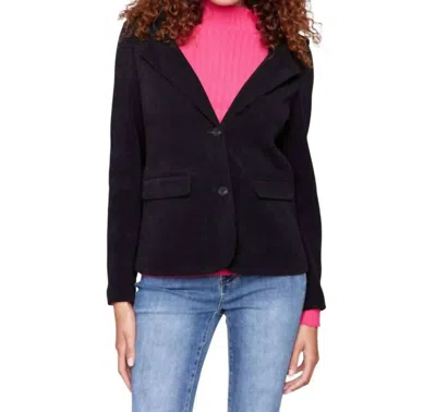 Charlie B Knit Corduroy Hooded Blazer In Black