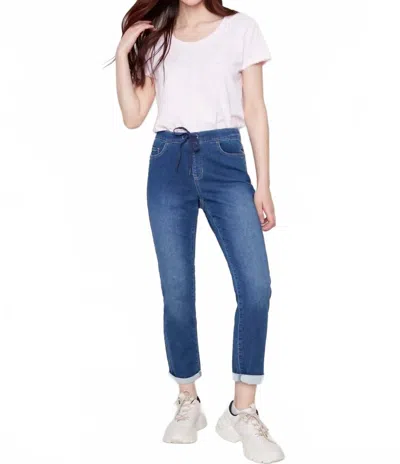 Charlie B Knit Denim Jogger In Indigo In Blue