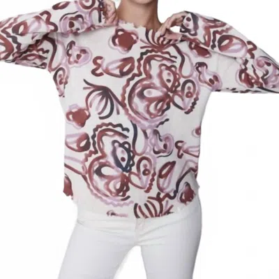 Charlie B Lancaster Crewneck Sweater In Pink Tones In Brown